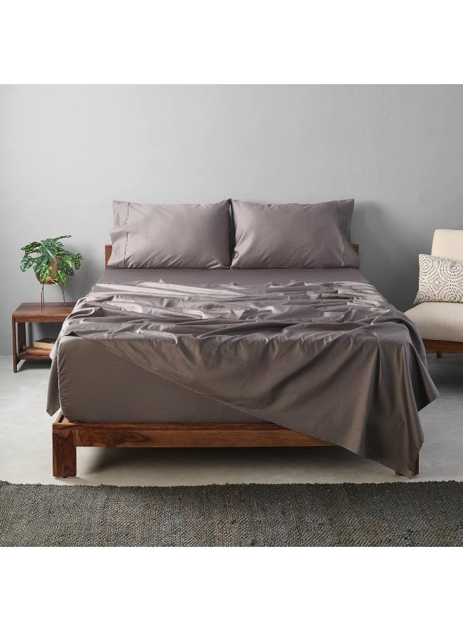 Weddingly CEA Certified 100% Giza Egyptian Cotton Sheets|4 Piece Set|Accredited Gold Seal|Deep Pocket|Extra Long Staple|Sateen Weave|High Fabric Strength,Uniform &Soft| (Queen,Charcoal Gray) - Image 1