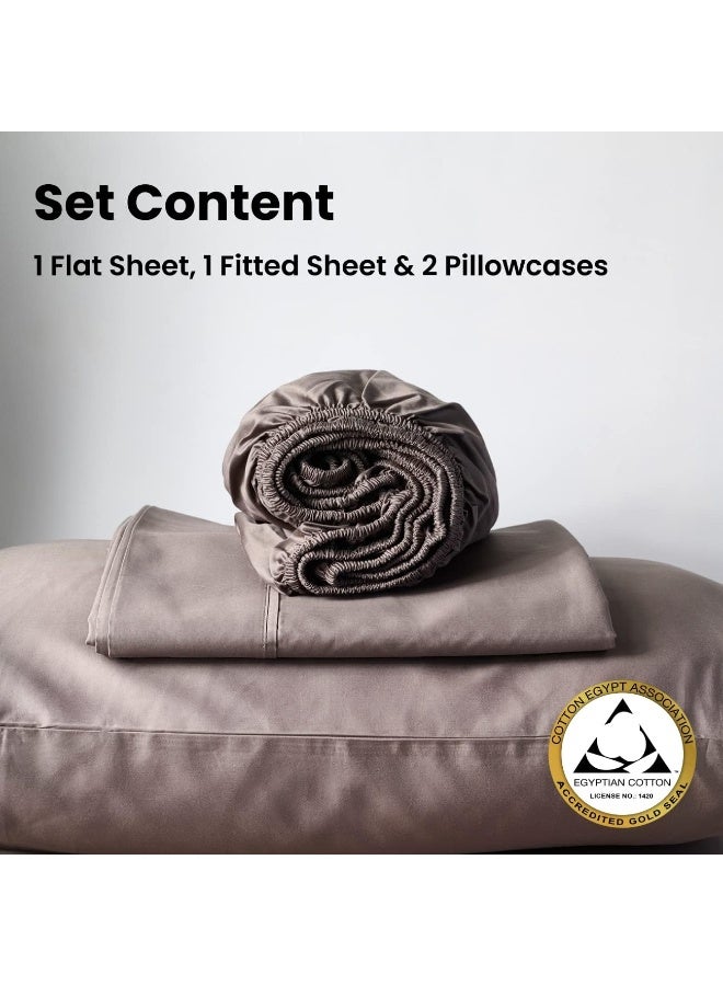 Weddingly CEA Certified 100% Giza Egyptian Cotton Sheets|4 Piece Set|Accredited Gold Seal|Deep Pocket|Extra Long Staple|Sateen Weave|High Fabric Strength,Uniform &Soft| (Queen,Charcoal Gray) - Image 3