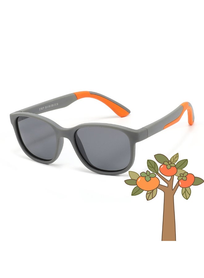 ZESITH 2026 New Fashion Polarized Kids Sunglasses, Ultra Light Sports UV Protection Sun Glasses S702 - Grey Orange - Image 5