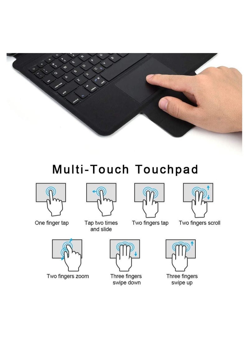 Detachable Wireless Keyboard Case with Touch Pad for iPad Pro 11" (2022/2021/2020/2018), Slim Shell Smart Protected Keyboard Case with Apple Pencil Holder support Charging - Image 4