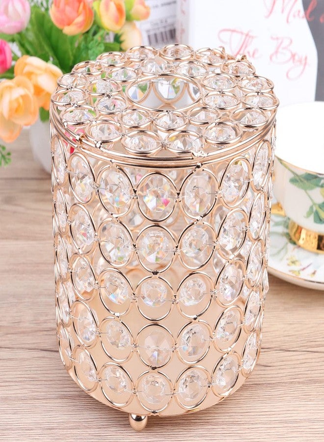TOPBATHY Round Tissue Box Cover Crystal Toilet Paper Roll Holder Decorative for Bathroom Toilet Living Room Table Desk Office Home Car - Image 2