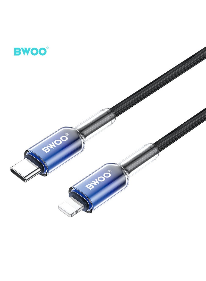 BWOO Type-C To Lightning Fast Charging Data Cable Black - Image 2