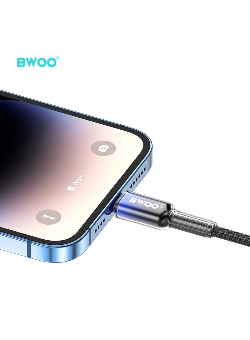 BWOO Type-C To Lightning Fast Charging Data Cable Black - Image 4