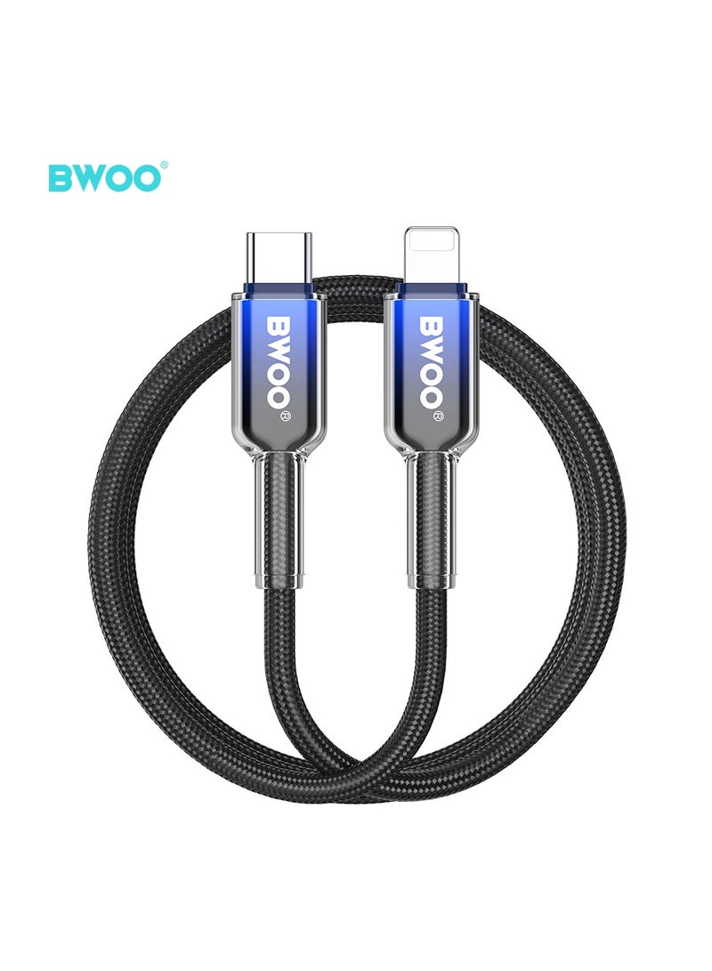 BWOO Type-C To Lightning Fast Charging Data Cable Black - Image 1