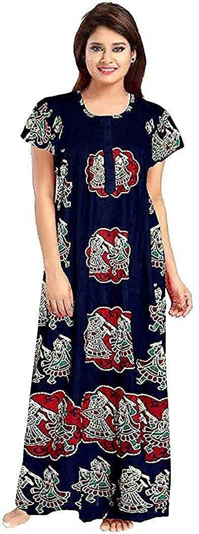 KBNBJ Women’s Cotton Printed Maxi Nighty (Pack of 4) – Ankle-Length Night Dress Gown, Soft & Comfortable Sleepwear, Free Size Multicolour - Image 5