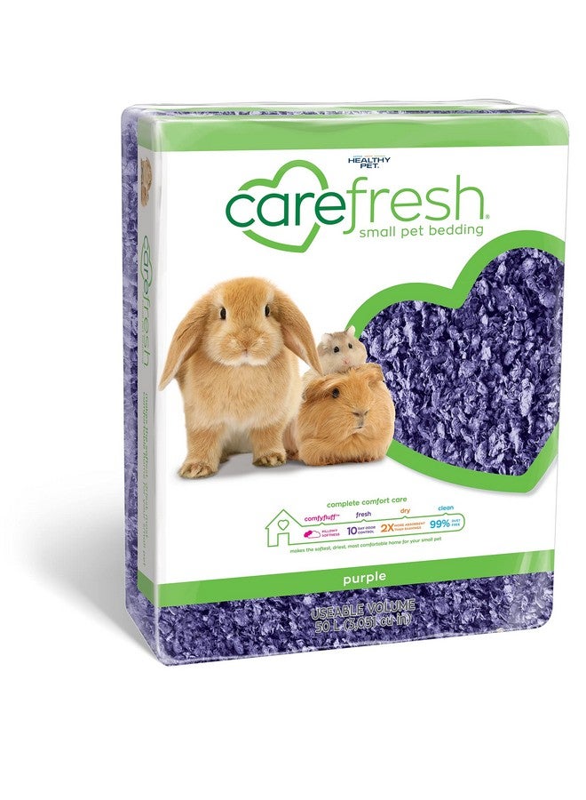 Carefresh 99% Dust-Free Playful Purple Natural Paper Small Pet Bedding with Odor Control, 50 L - Image 1