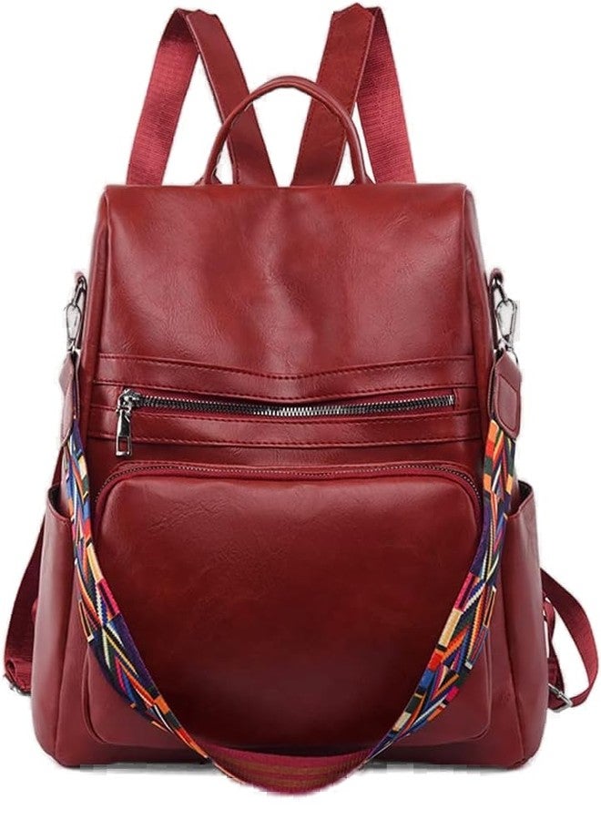 TrueArch Large Capacity Strap Decor Casual Multifunctional Women's Backpack Teens Girls | Wife | Birthday | Gift |Office | Travel College (Maroon) - Image 1