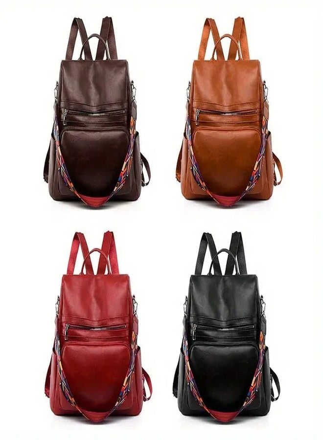 TrueArch Large Capacity Strap Decor Casual Multifunctional Women's Backpack Teens Girls | Wife | Birthday | Gift |Office | Travel College (Maroon) - Image 4