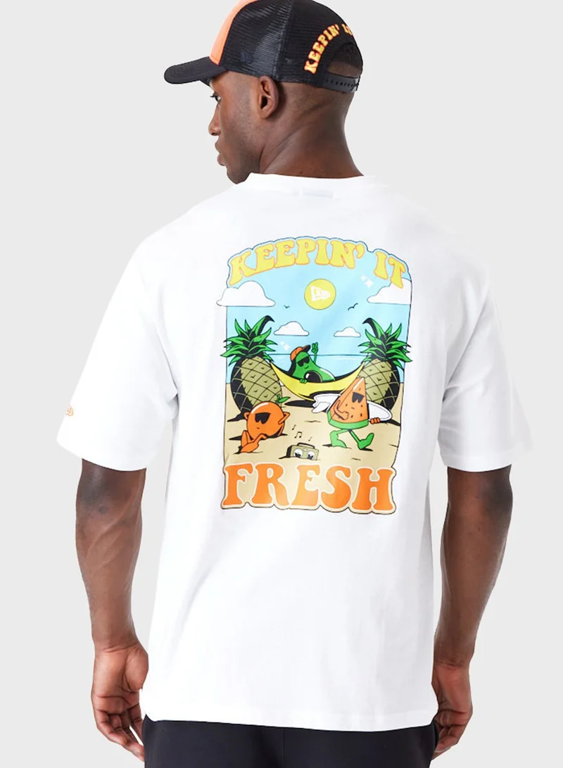 NEW ERA Fruit Graphic Oversized T-Shirt