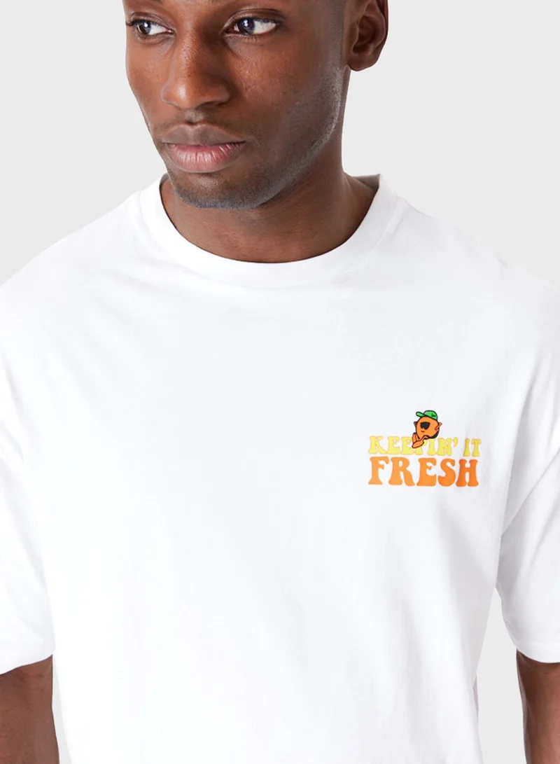 NEW ERA Fruit Graphic Oversized T-Shirt