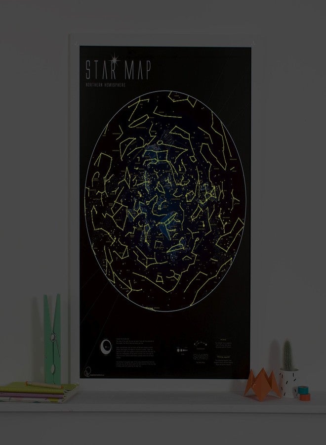 Maps International Glow in the Dark Constellation Map - Illuminates After Dark - 33 x 23 - Image 2
