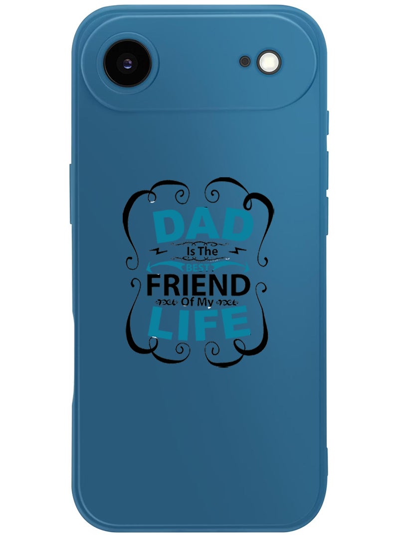 Theodor Protective Slim Fit Case Liquid Silicone Cover with Full Body Protection Anti-Scratch Shockproof Case For Apple iPhone 17 Air (Blue) Dad is the best friend Black - Image 1