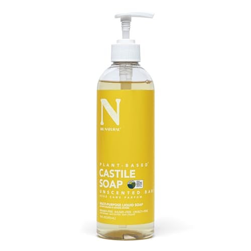 Dr. Natural Castile Liquid Soap - Multi-Use Body Wash, Shampoo and Face Wash - Body Soap for Skin, Hair, Pets and Home - Unscented Baby - 16 oz - Image 1