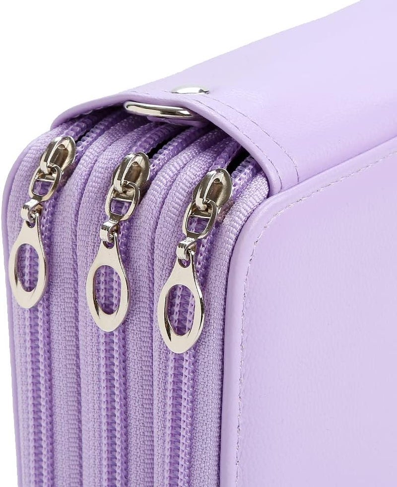 Lbxgap PU Pencil Case with 72 Slots - Colored Pencil Case Organizer with Zipper for Watercolor Pens or Markers - Image 5