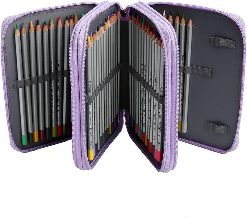 Lbxgap PU Pencil Case with 72 Slots - Colored Pencil Case Organizer with Zipper for Watercolor Pens or Markers - Image 2