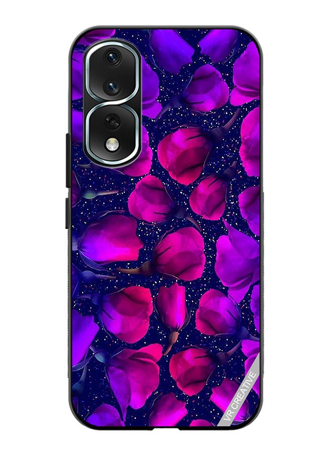 VR CREATIVE Protective Case Cover For Honor 80 Pro Purple Roses Flower Design Multicolour - Image 1