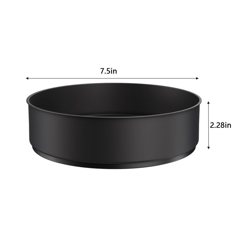 VAEHOLD Lazy Susan Stainless Steel Spice Rack Turntable for Pantry Cabinet - Decorative Trays Storage Containers Organizer for Kitchen Cabinet, Snacks, Bathroom (7 1/2 inches) (7 1/2'' Black) - Image 2
