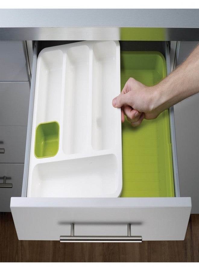 Orrda Drawer Store Expandable Cutlery Tray | Plastic Drawer Holder Store Organize Spoons Toiletries for Home Kitchen Tool | Cutlery Holder Tray (38 X 5.5 X 29 cm, Green) - Image 5