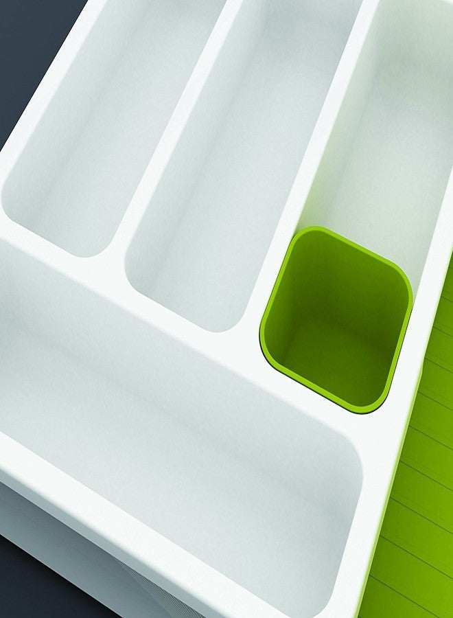 Orrda Drawer Store Expandable Cutlery Tray | Plastic Drawer Holder Store Organize Spoons Toiletries for Home Kitchen Tool | Cutlery Holder Tray (38 X 5.5 X 29 cm, Green) - Image 3