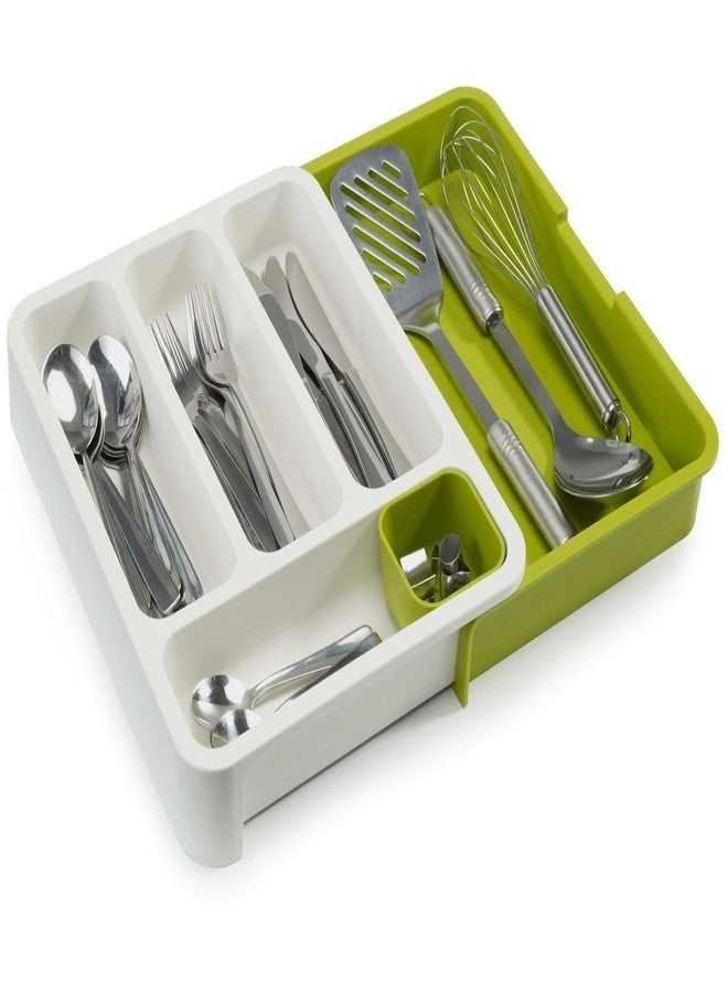 Orrda Drawer Store Expandable Cutlery Tray | Plastic Drawer Holder Store Organize Spoons Toiletries for Home Kitchen Tool | Cutlery Holder Tray (38 X 5.5 X 29 cm, Green) - Image 1