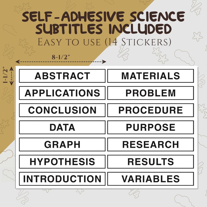 Emraw Trifold Poster Board 36" x 48" White Presentation Board - Self-Adhesive Science Subtitles Included - Science Fair Display Boards, for School, Fun Projects and Business Presentations - by Emraw - Image 2