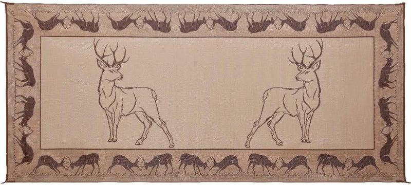Stylish Camping PE1 Black /Brown/Beige 8-Feet x 18-Feet Deer Mat - Image 3