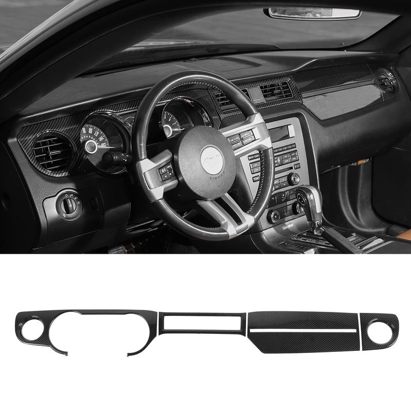 Jimen for 20102014 Ford Mustang Center Console Dash Panel Dashboard Cover Interior Trim Accessories Carbon Fiber