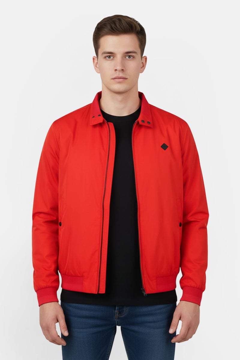 GANT Men Long Sleeve Brand Logo Windbreaker Jacket, Red - Image 1