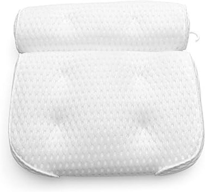 LUXURY SPA BATH PILLOW ERGONOMIC DESIGN WITH 3D AIR MESH TECHNOLOGY AND 6 SUCTION CUPS HELPS SUPPORT HEAD NECK BACK SHOULDER FITS ALL BATHS