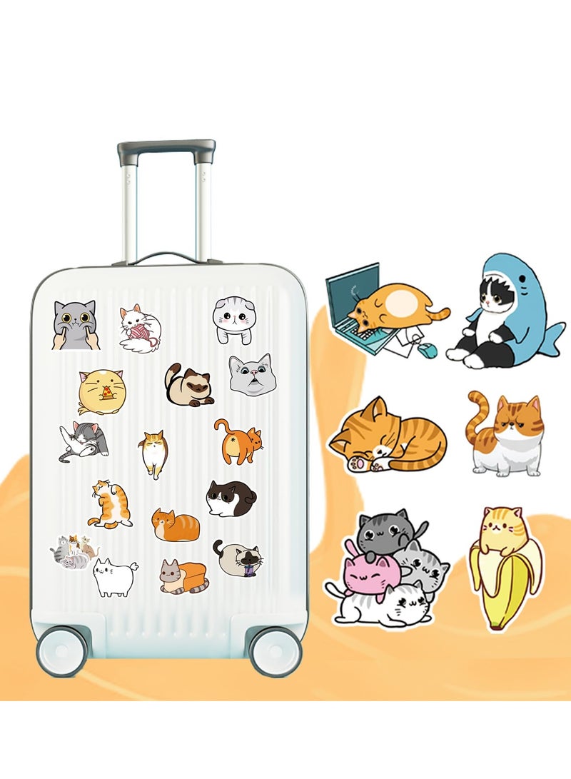 SOLARAE 100 Pieces Waterproof  Cat Laptop Stickers Vinyl Kawaii Decals for Water Bottles Cartoon Cat Stickers for Decoration Laptop Luggage Skateboard Car Bike Phone Case - Image 3