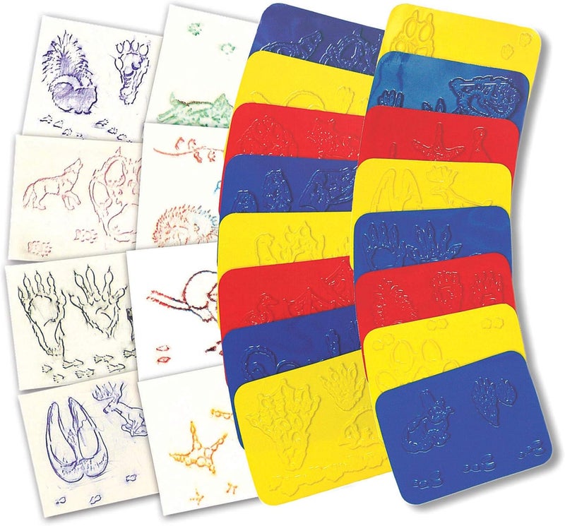 Roylco Animal Track Rubbing Plates Pack of 16 - Image 1