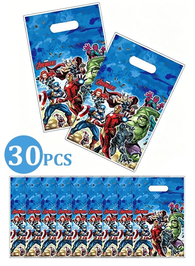 30 Pcs Superhero Party Gift Bags, Avenger Style Portable Handle Bags, Kids Birthday Party Favors, Boys Cosplay & Eid Party Decor - Image 1