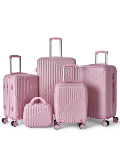 LIMRA Travel Bags Luggage set 5 pieces with a distinctive design from limra pink