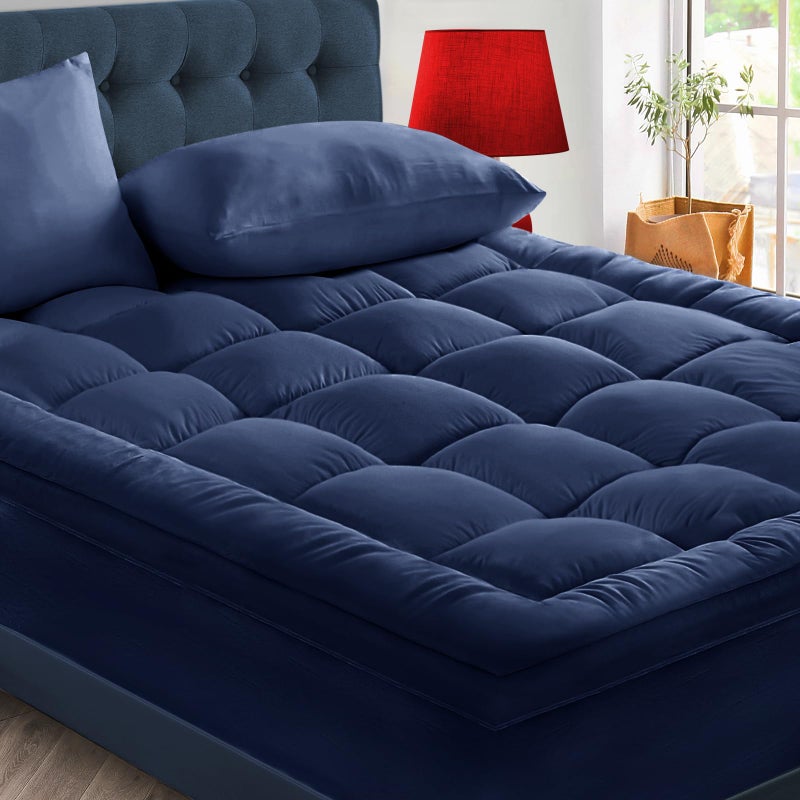 CYMULA Mattress Topper Queen Size - Extra Thick Cooling Mattress Pad Cover for Back Pain - Soft Mattress Protector Firm Bed Topper Pillow Top with 8-21 Inch Deep Pocket 3D Snow Down Alternative Fill - Image 1