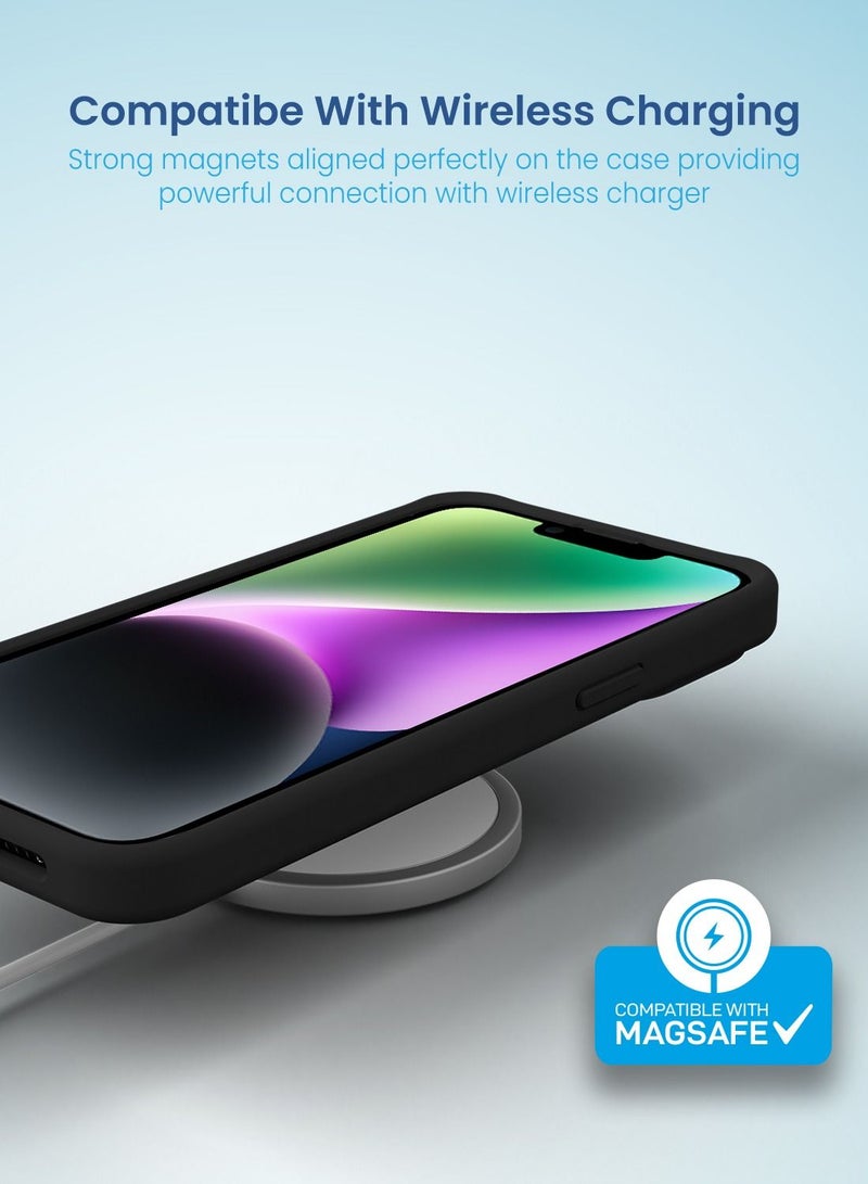 Remson غطاء سيليكوني واقي هجين مغناطيسي من ريمسون ماج-إكس مصمم للعمل مع ماج سيف لجهاز آيفون 14 بحجم 6.1 بوصة (أسود) - Image 3