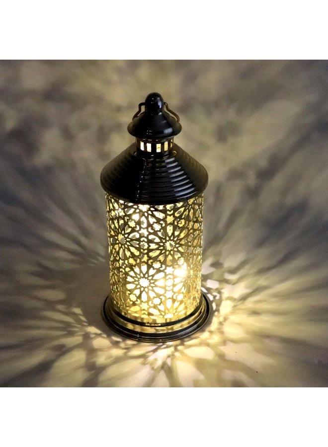 Baity Decorative metal lantern with light - gold - Image 2