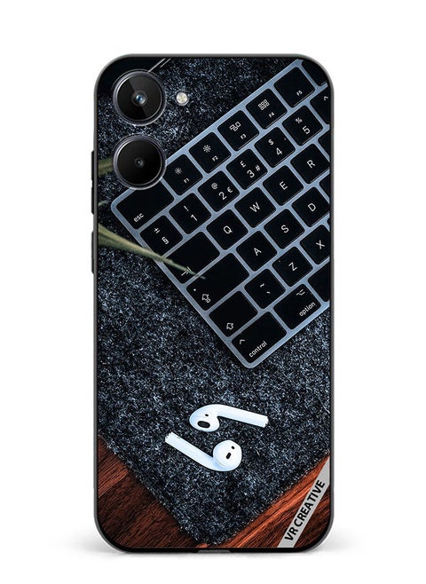 Protective Case Cover For Realme 10 Earphone With Keyboard Design Multicolour
