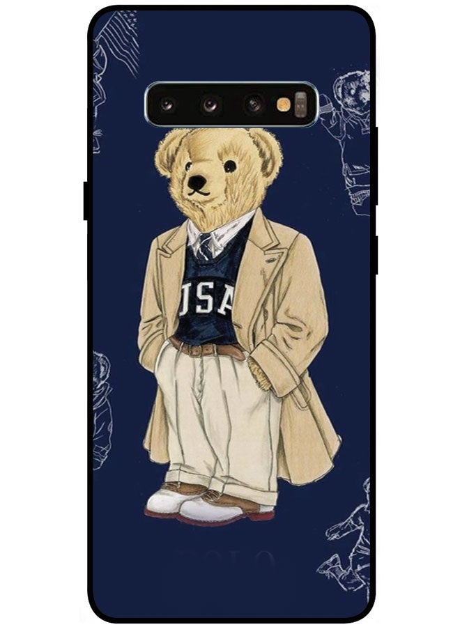 EYE CATCH Protective Case Cover For Samsung Galaxy S10 Plus 5G 6.7 Inches Smart Series Printed Protective Case Cover for Samsung S10 Plus 5G Teddy Bear - Image 1