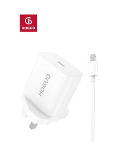 HOGUO Power Adapter 24.5W Type-C PD Output with Lightning Cable White  - Image 4