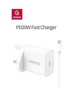 HOGUO Power Adapter 24.5W Type-C PD Output with Lightning Cable White  - Image 2