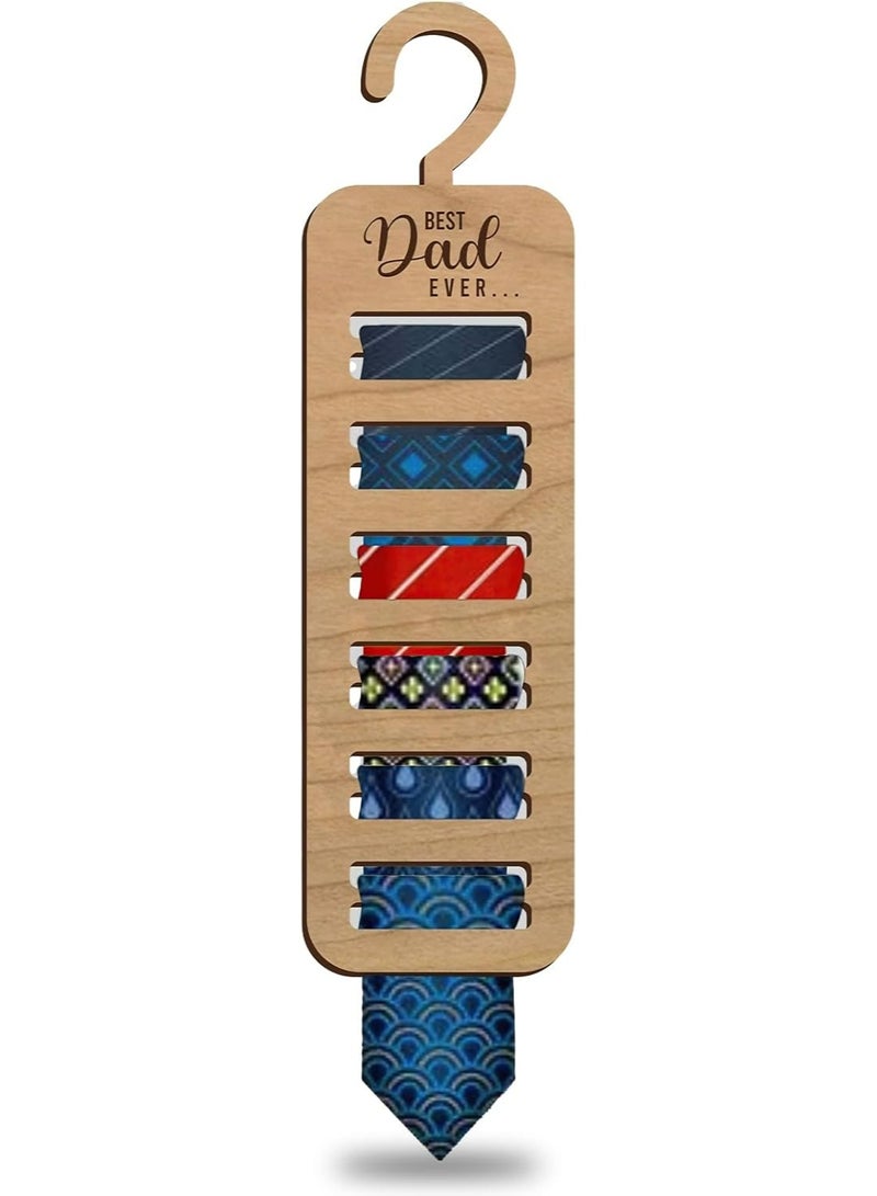 Wooden Tie Rack for Men’s Closet, Space-Saving Organizer & Decorative Woodcraft, Ideal Gift for Father’s Day, Birthday, or Holiday （Model 1） - Image 1
