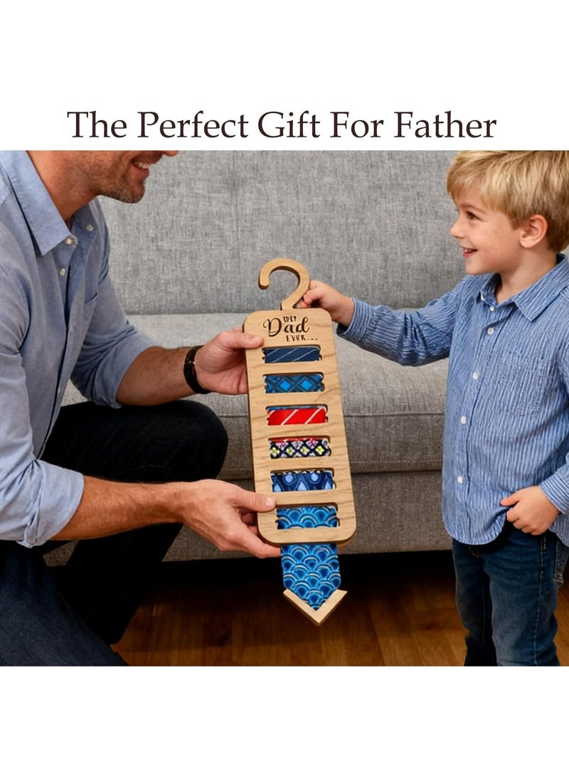 Wooden Tie Rack for Men’s Closet, Space-Saving Organizer & Decorative Woodcraft, Ideal Gift for Father’s Day, Birthday, or Holiday （Model 1） - Image 3