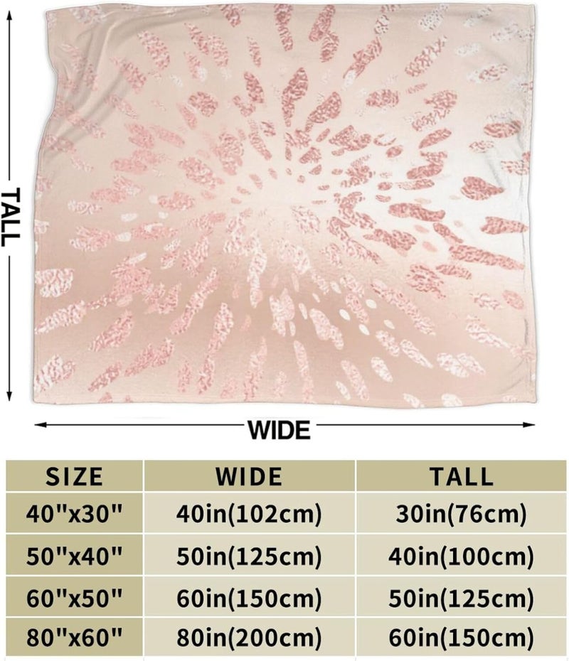 Pink Rose Gold Metal Blush Gold Gray Abstract Flannel 80"X60" Blanket - Soft and Light All Season Comfort Blanket - Travel, Home Décor - Image 3