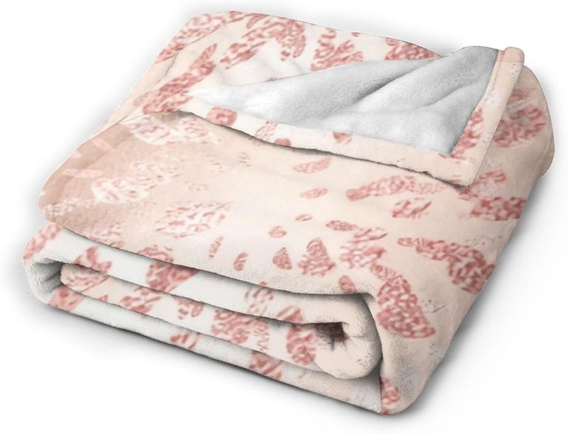 Pink Rose Gold Metal Blush Gold Gray Abstract Flannel 80"X60" Blanket - Soft and Light All Season Comfort Blanket - Travel, Home Décor - Image 2
