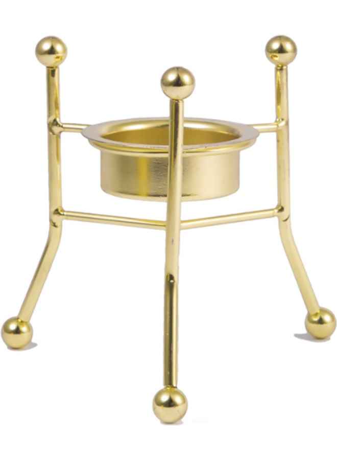 NIBEMINENT Nordic Iron Geometric Incense Candle Holder Gold 9.2 x 9cm  - Image 1