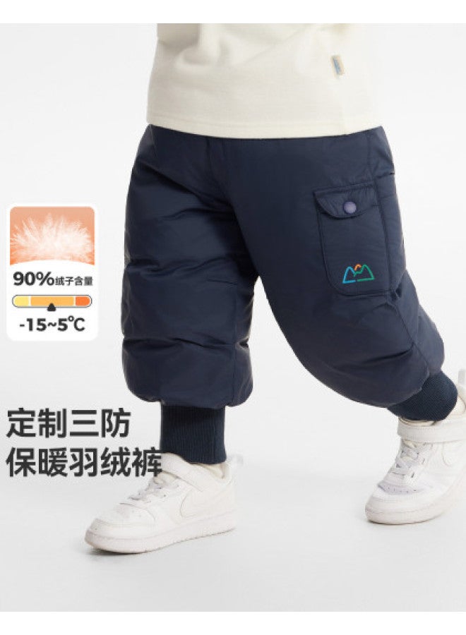 Three-proof 90% Down] Baby Down Pants Thickened Warm Boys Winter Pants Children Outdoor Sports Girls - Image 1