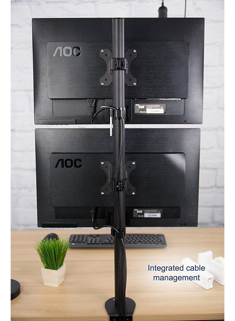 HAMOOD, Vertical Dual-Monitor Steel Articulating Monitor Mount For most 17”-32” monitors - Image 3
