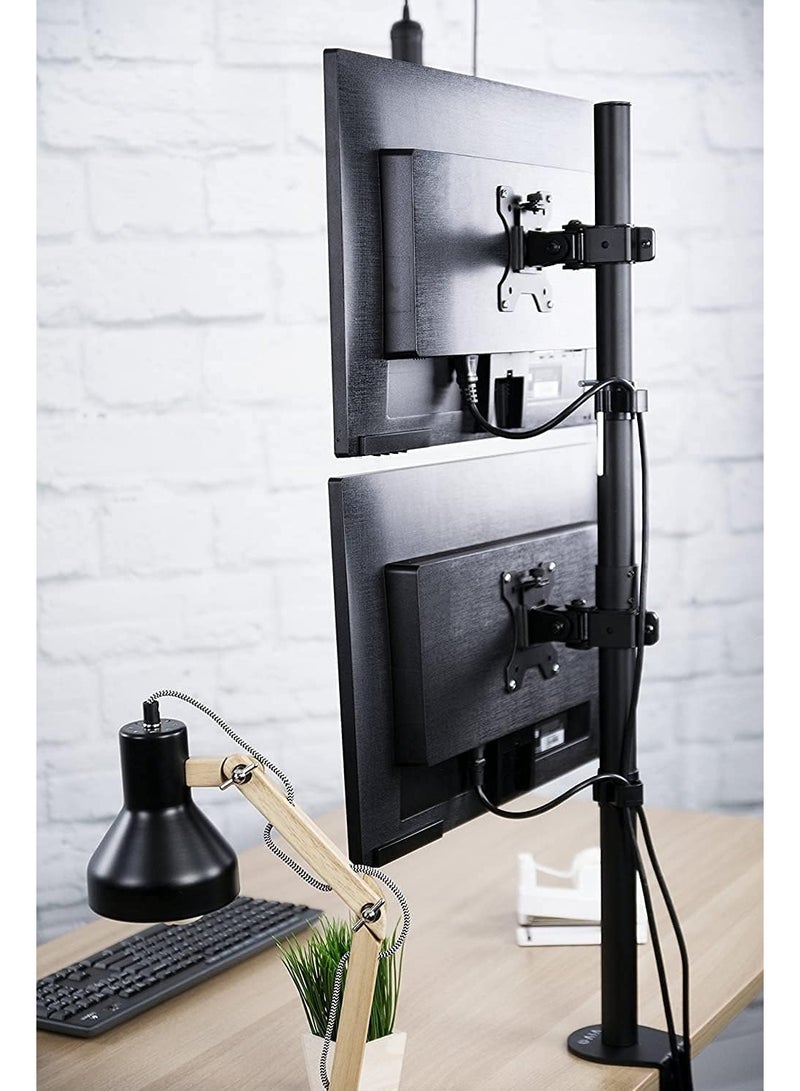 HAMOOD, Vertical Dual-Monitor Steel Articulating Monitor Mount For most 17”-32” monitors - Image 2