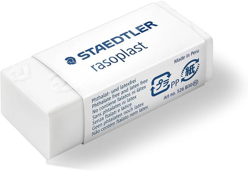 Staedtler Rasoplast White Eraser Pack of 30 - Image 3