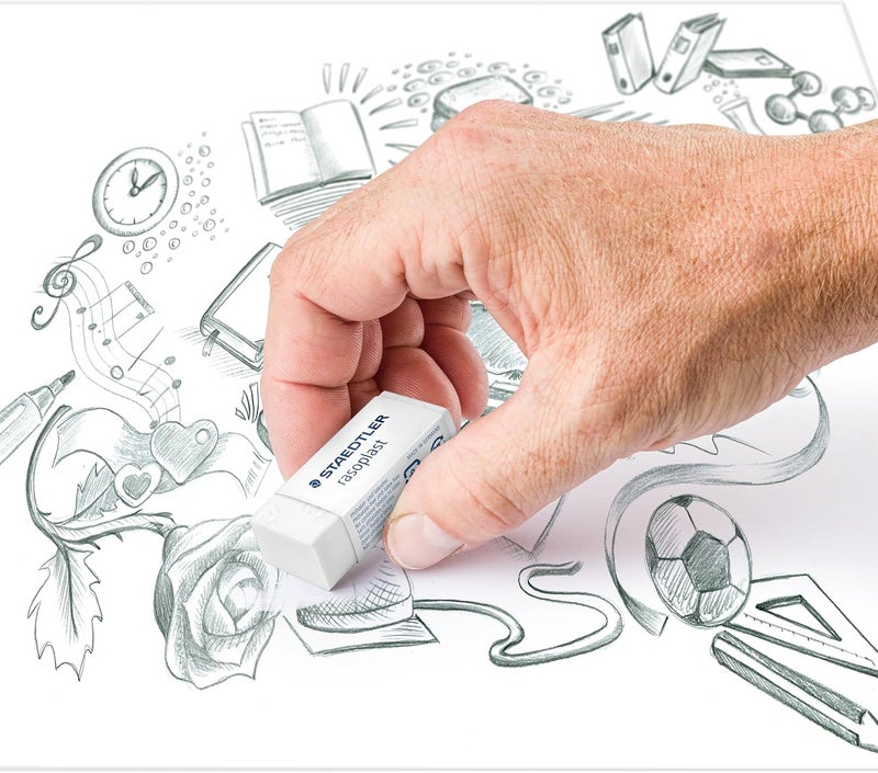 Staedtler Rasoplast White Eraser Pack of 30 - Image 4